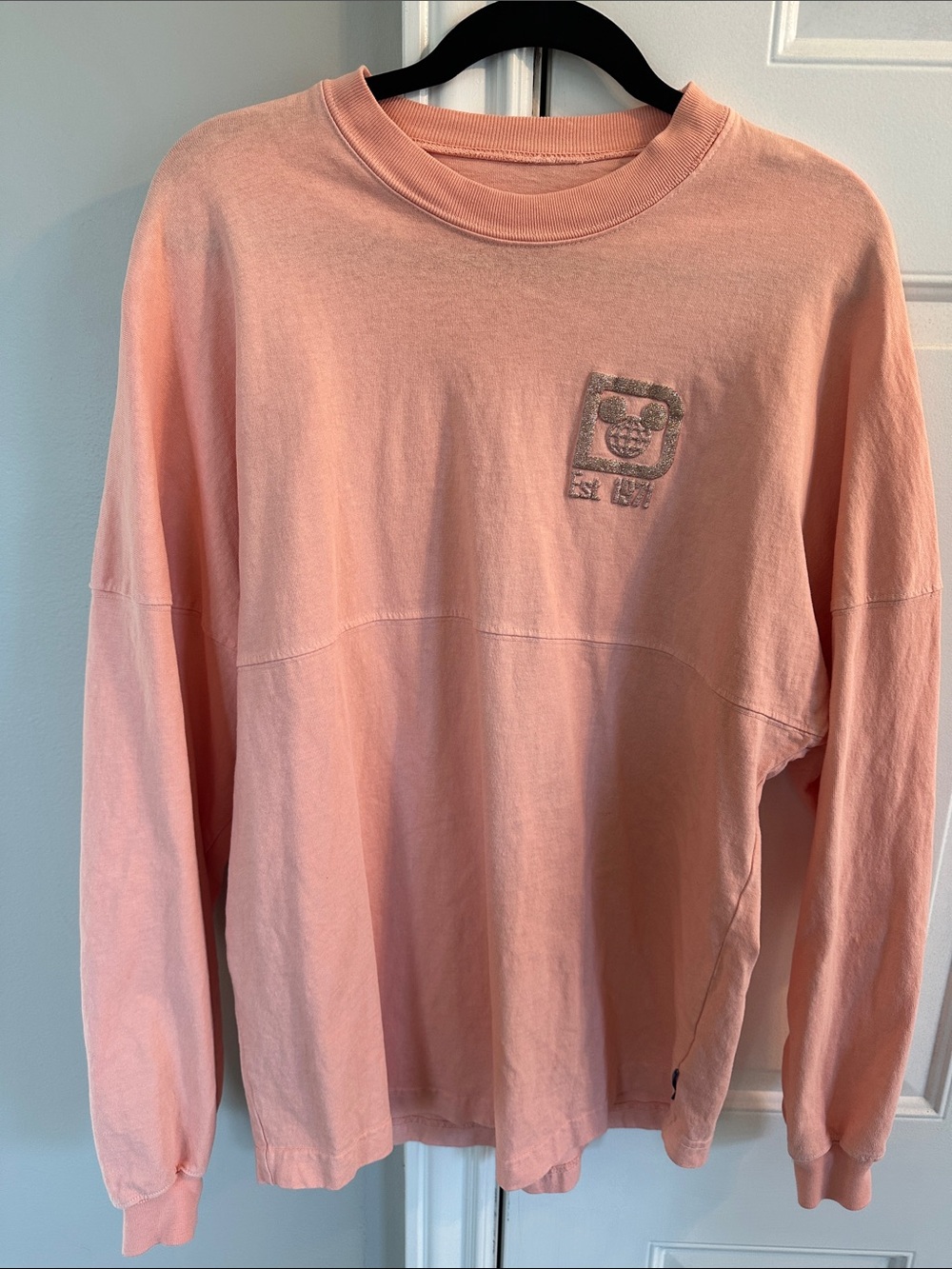 Disney Peach Pink Long Sleeve Crewneck Top